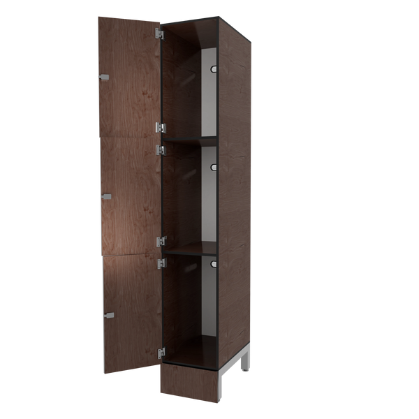 3-Tier Lockers | Dark Brown Wood