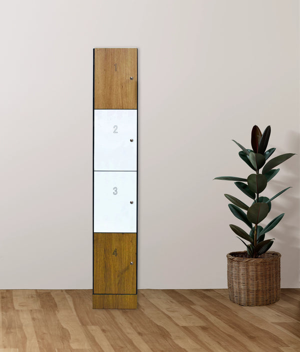 4-Tier Compact Laminate Lockers (Wooden Oak) | Lockers | Cabinets | Storage Lockers | Gym Lockers | Storage Cabinets